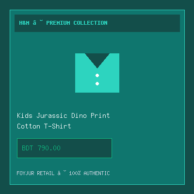 Kids Jurassic Dino Print Cotton T-Shirt
